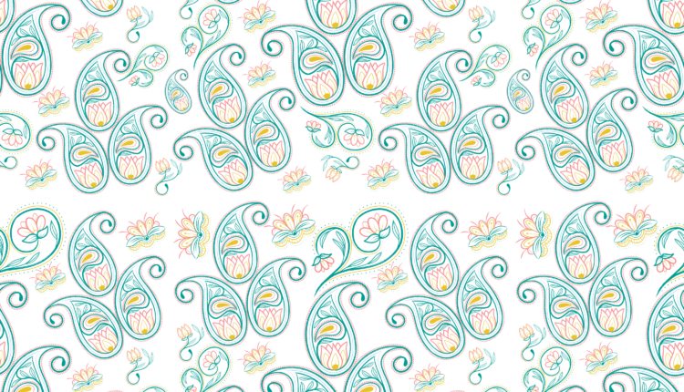 The Charm of green paisley pattern