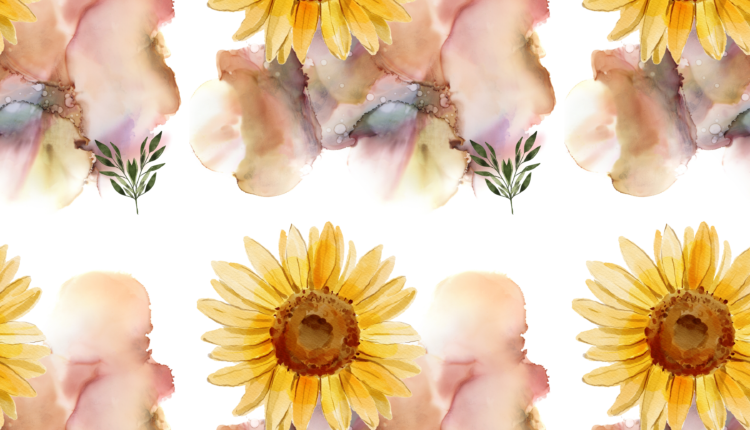 Vibrant Watercolored Sunflower Print